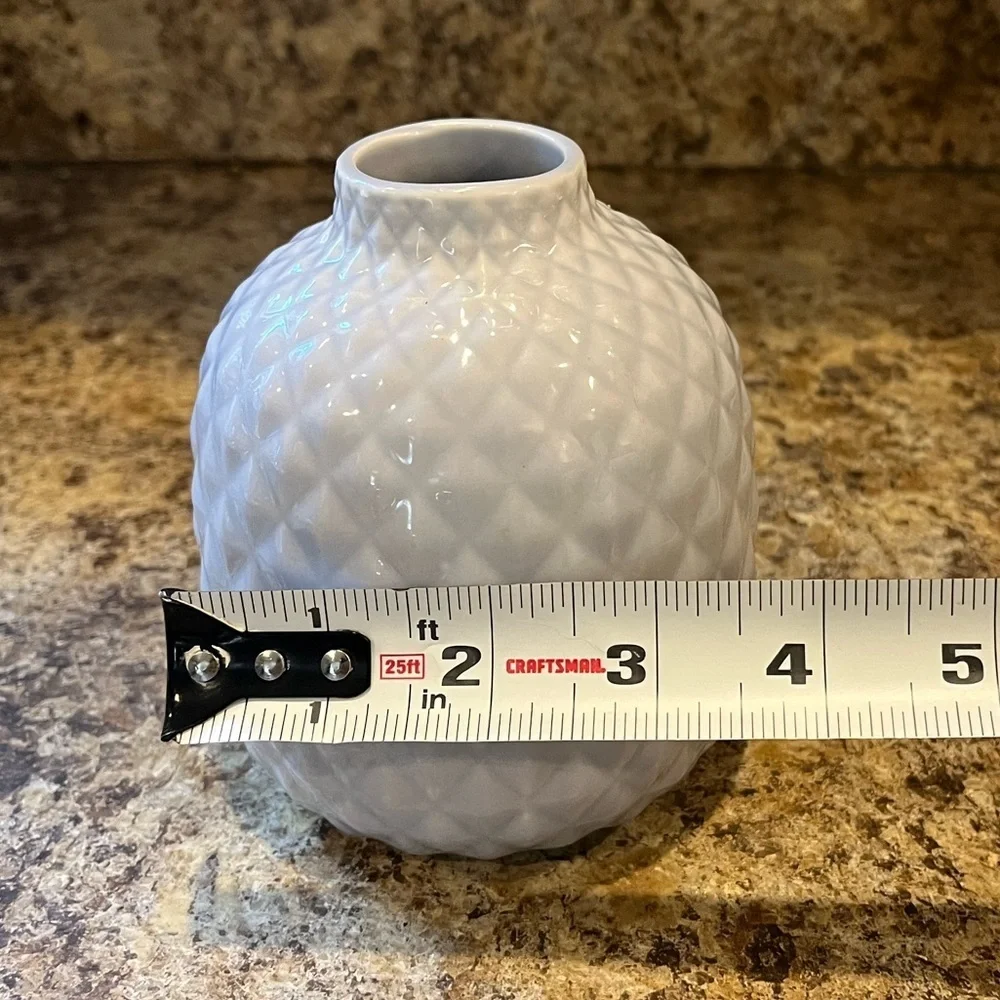 IKEA Textured Pale Periwinkle Ceramic Vase